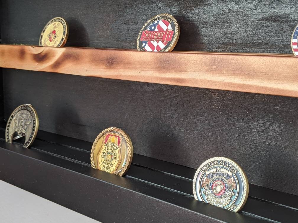 Customizable Challenge Coin Flag Display