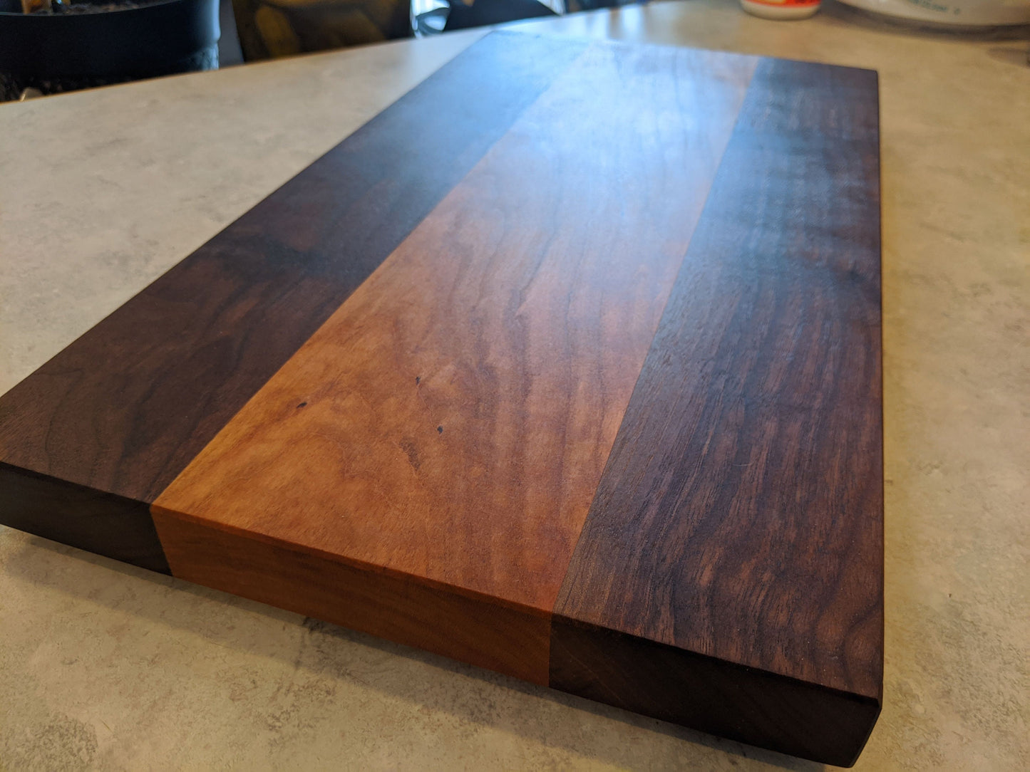 Walnut and Cherry Face Grain Wood Cutting Board