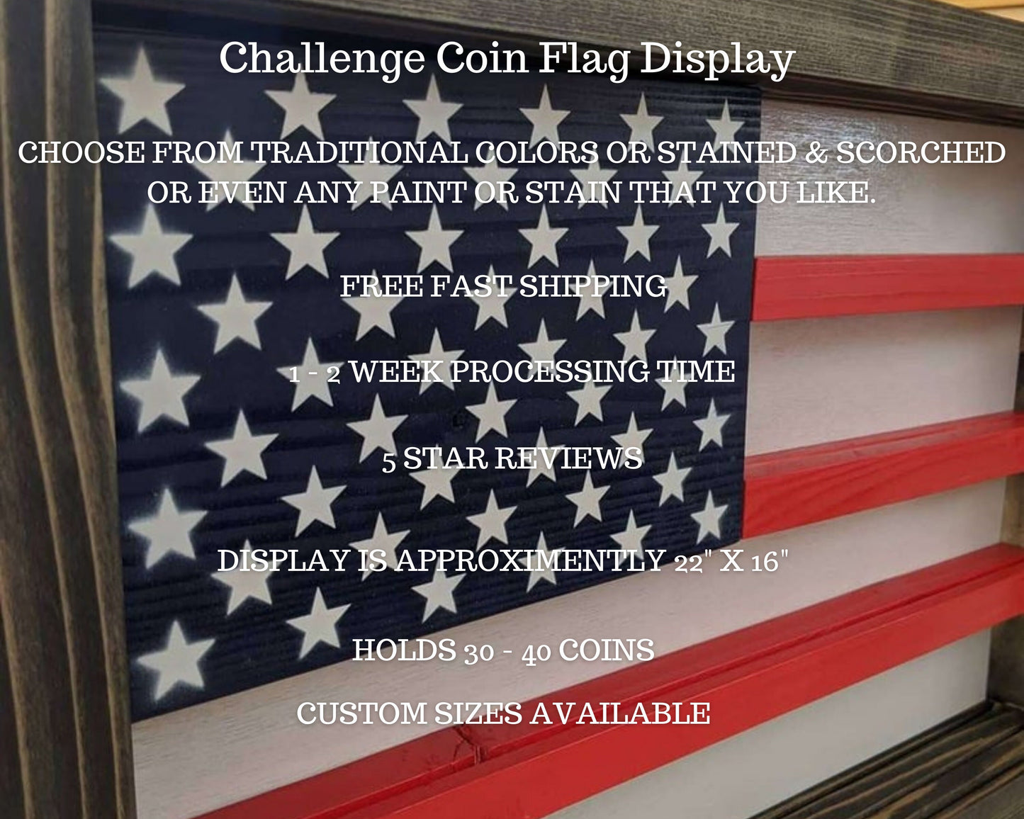 Customizable Challenge Coin Flag Display