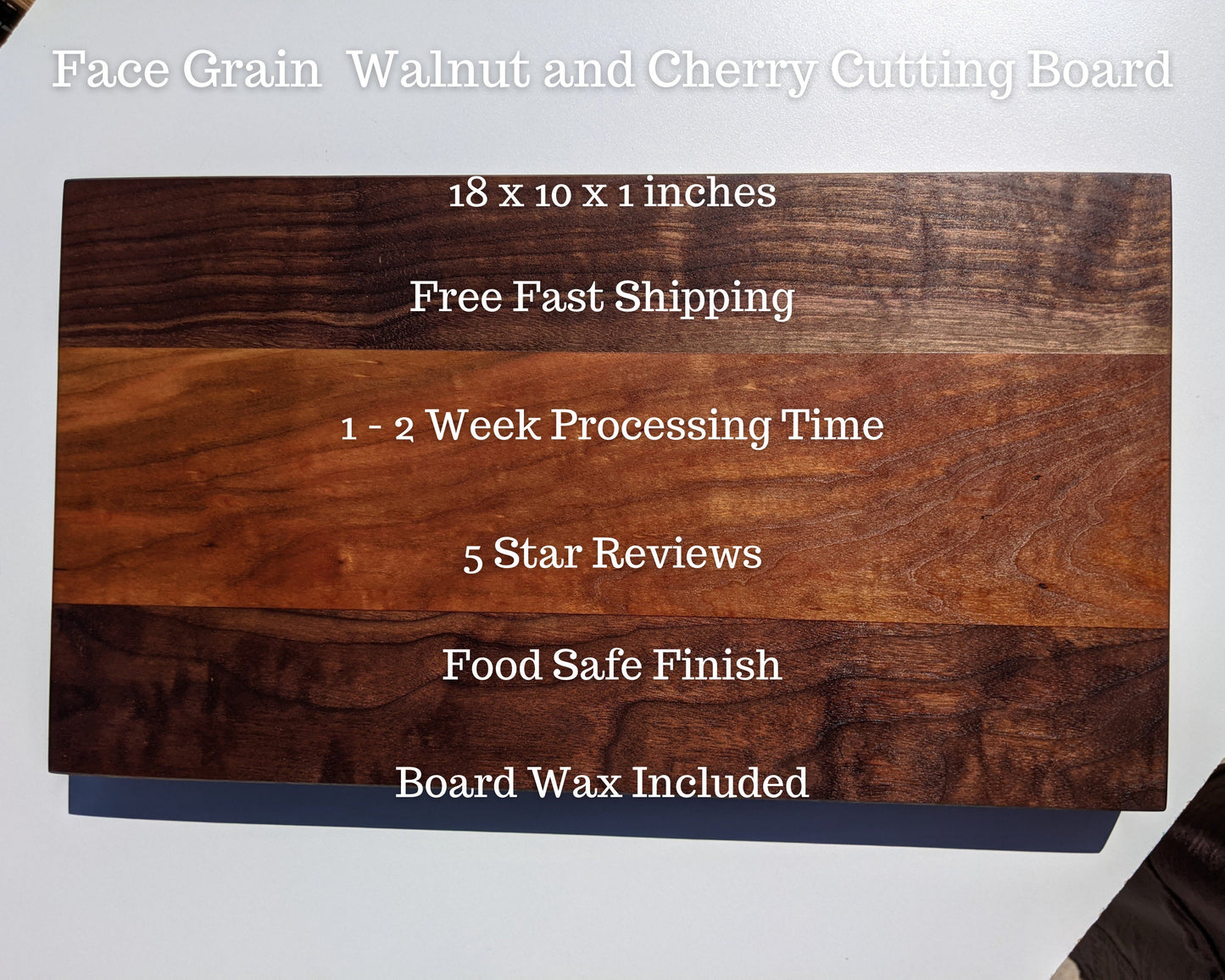 Walnut and Cherry Face Grain Wood Cutting Board