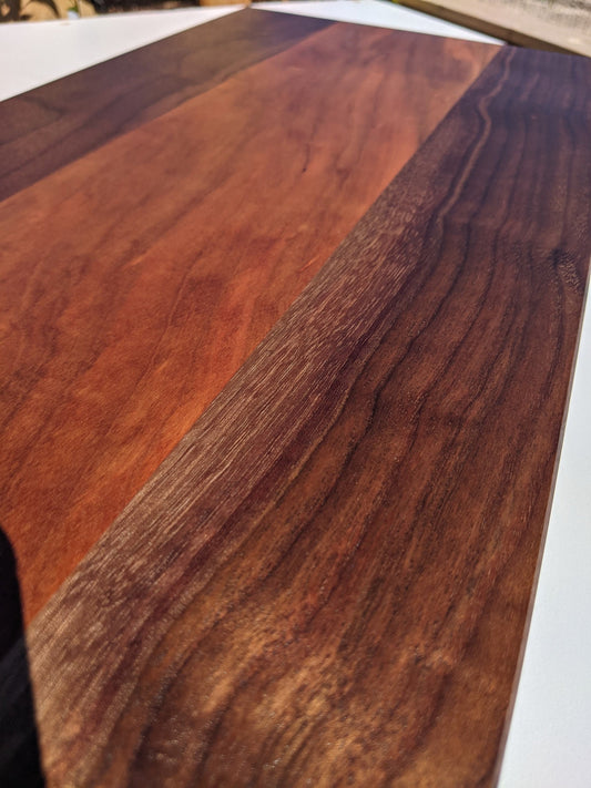 Walnut and Cherry Face Grain Wood Cutting Board