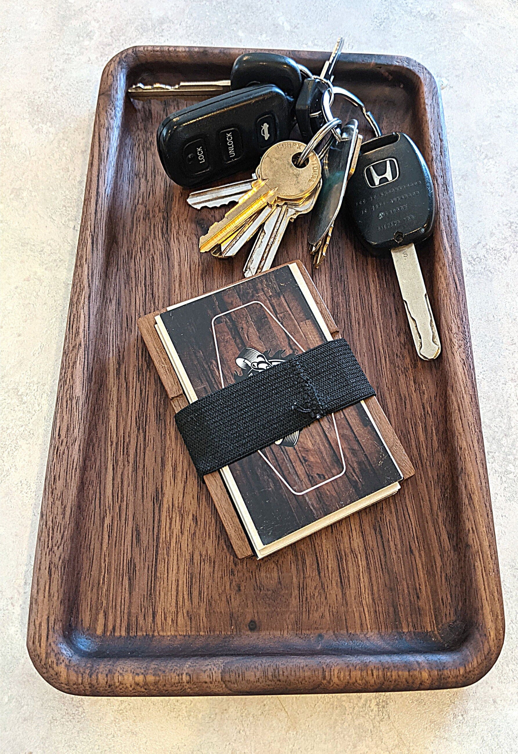 Wood Tray /Walnut / Shallow Catchall + Valet top Tray