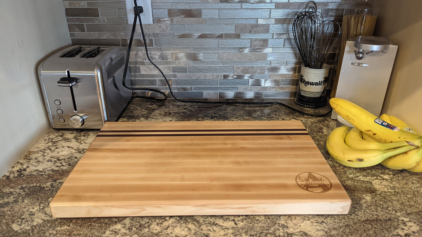 Edge Grain Maple Cutting Board with Walnut Accent