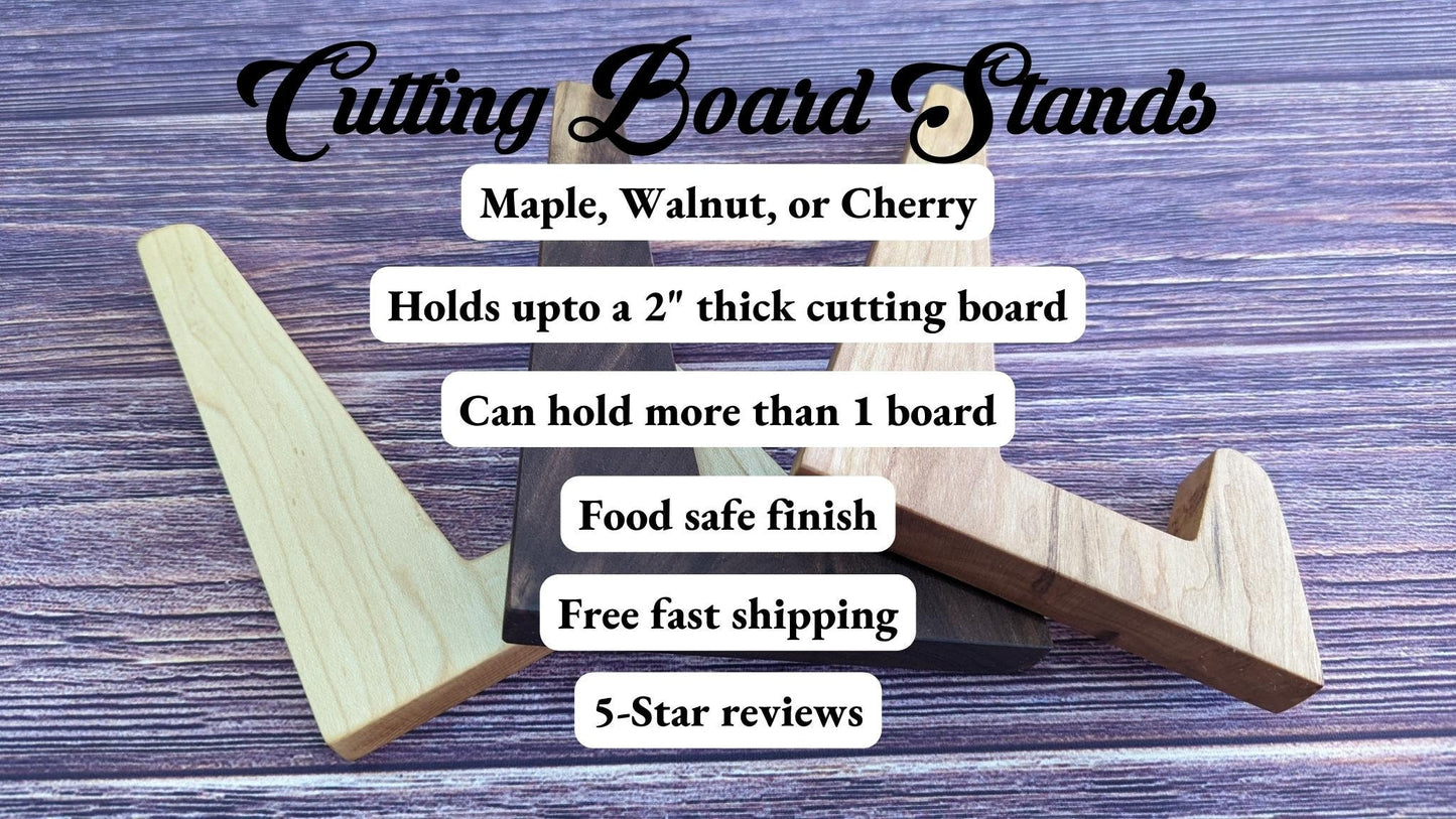 Cutting Board Holders, Walnut, Cherry, or Maple