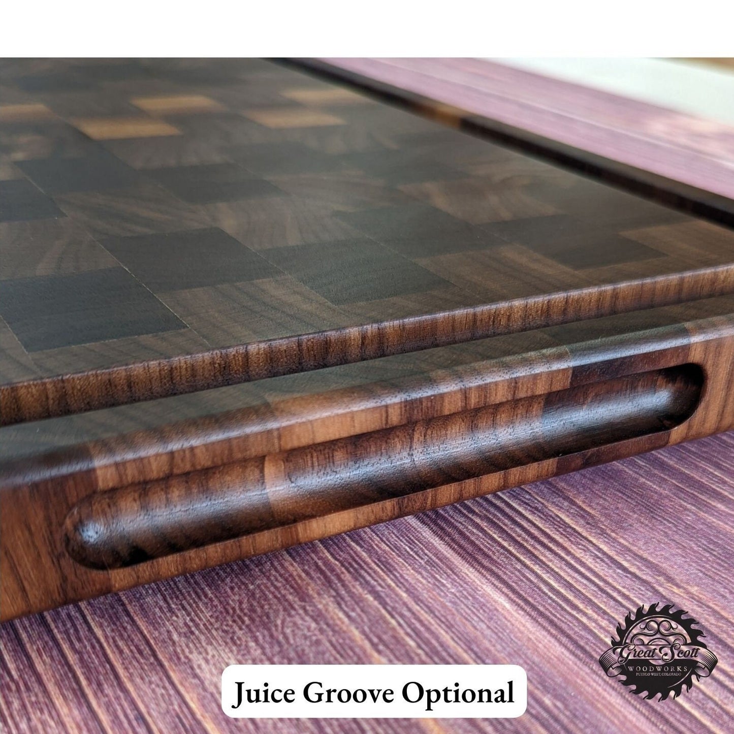 Large End-Grain Walnut Cutting Board 20" x 13" x 1-1/4"