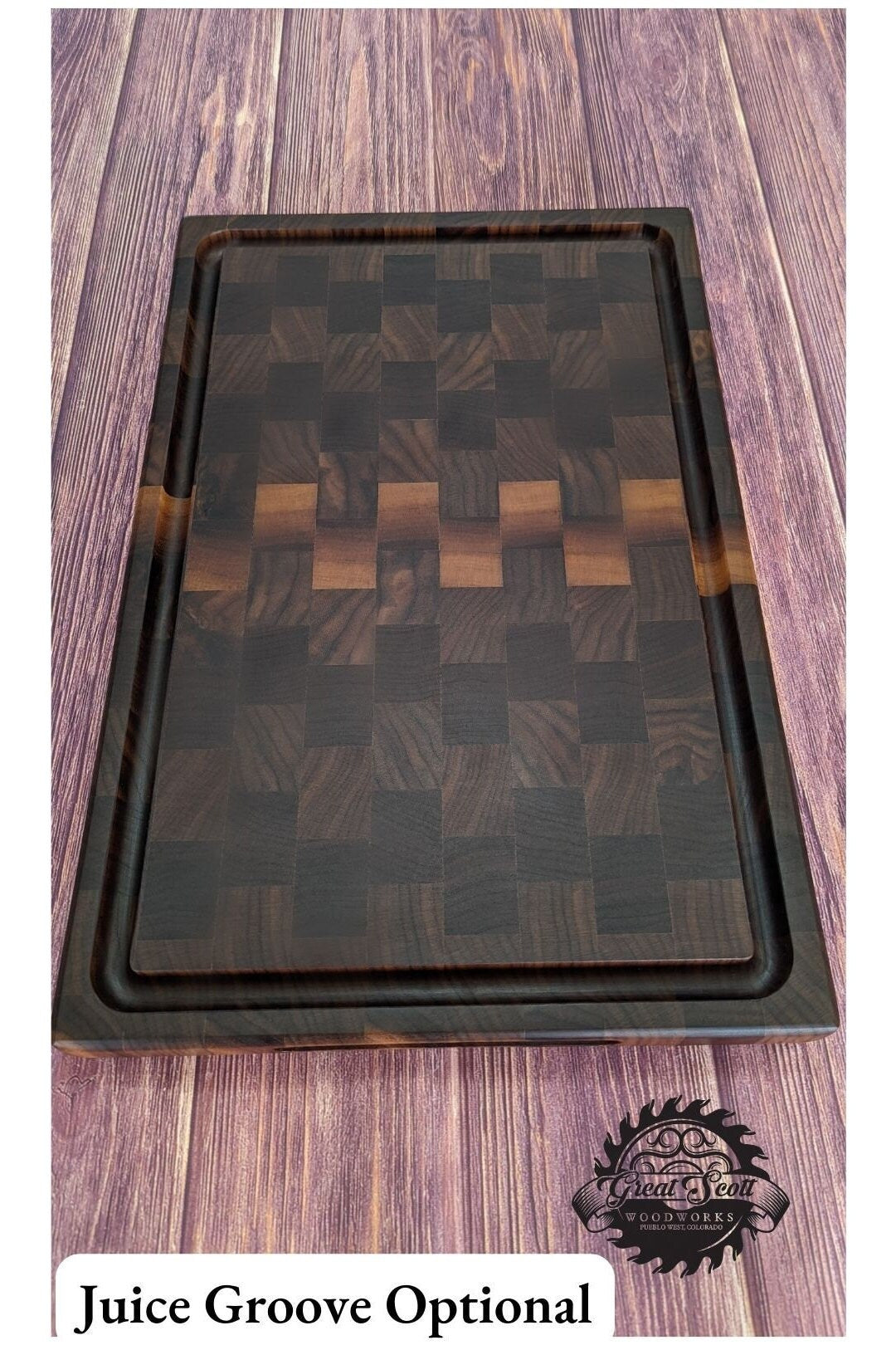 Large End-Grain Walnut Cutting Board 20" x 13" x 1-1/4"