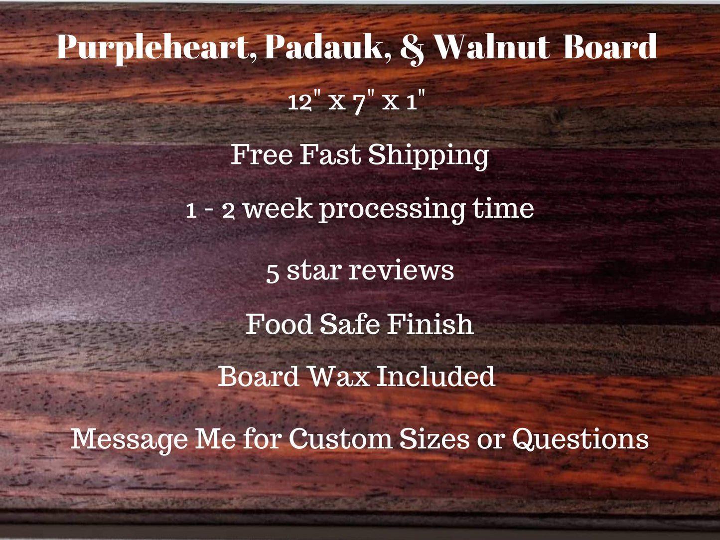 Bar Board Padauk Purpleheart Walnut